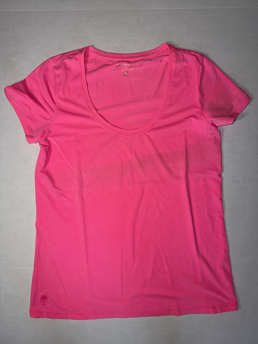 Lilly Pulitzer Bright Pink Scoop Neck Short Sleeve Tee